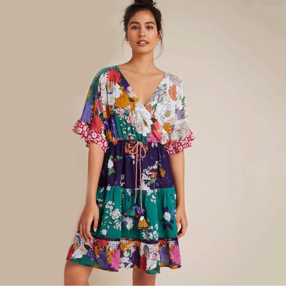Anthropologie Nettie Tiered Mini Dress